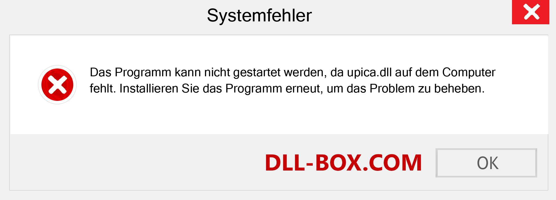 upica.dll-Datei fehlt?. Download für Windows 7, 8, 10 - Fix upica dll Missing Error unter Windows, Fotos, Bildern